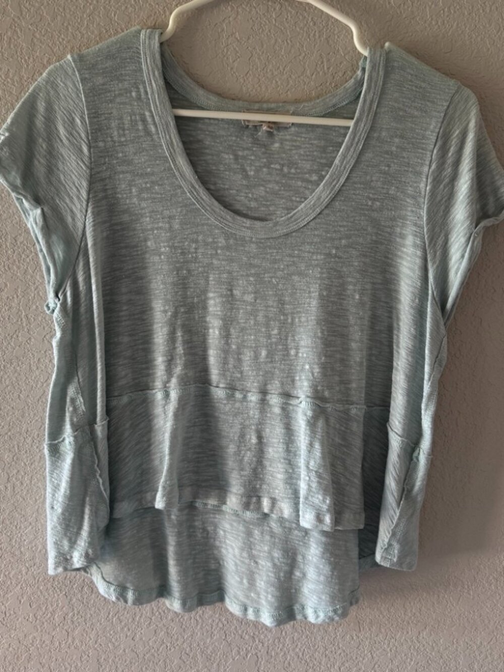 Free People / Anthropologie Style Sage Green Peplum Tee